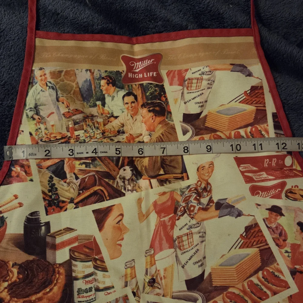 Grill Master Energy | Miller High Life Retro Beer Advertising Apron BBQ Ready